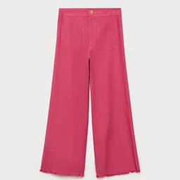 Mango Kids Girls Regular-Fit Culottes with Frayed Hem-image-1