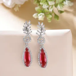 ZENEME Leaf Shaped Drop Earrings-15