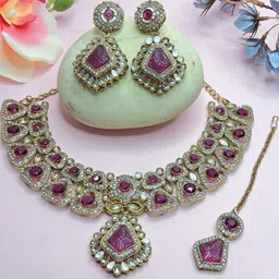 VATSALYA creation Women PurpleJewellery Set-image-56