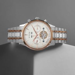 Britime Men Skeleton Dial & Stainless Steel Bracelet Style Straps Analogue Automatic Motion Powered Watch-10