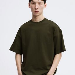 THE BEETEL HOUSE Round Neck Drop-Shoulder Sleeves Pure Cotton Oversized T-shirt-picture-37