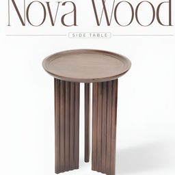 Qdore Home Nova Wood Brown Textured Wooden Bedside Table-picture-51