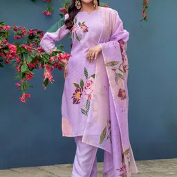 APNISHA Women Ethnic Motifs Printed Regular Kurta with Trousers & With Dupatta-picture-4