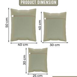 Kuber Industries Beige 6 Pieces Reusable Rectangular Durable Laundry Bags With Zipper image 2