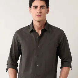 Arrow New York Self Design Spread Collar Slim Fit Formal Cotton Shirt-picture-44