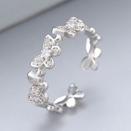 SUBHAGALANKAR Silver-Plated Stone-Studded Adjustable Finger Ring-image-48