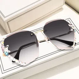 Eyedens Unisex Black Lens & Gold-Toned Butterfly Sunglasses R-Less_Gld-Blk-picture-20