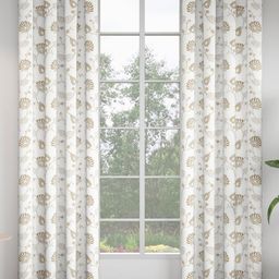 GM Beige & White 2 Pieces Floral Printed Room Darkening Door Curtain-image-38