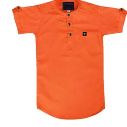 OJ TREND Kids-Boys Orange Kurtas-picture-22
