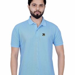 LA MILANO Men Polo Collar Applique Slim Fit T-shirt-image-80
