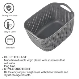 Kuber Industries Grey Set of 3 Regular Multi-Utility Organisers image 4