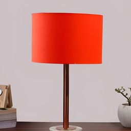Aura Orange Metal Traditional Cylindrical Shaped Table Lamp-image-96
