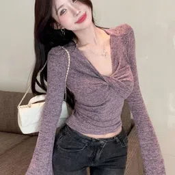 HERE&NOW Women V - Neck Extended Sleeves Top-picture-47