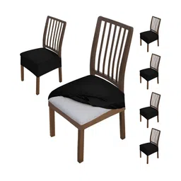 HOKIPO Black 6 Pieces Velvet Chair Covers-image-40