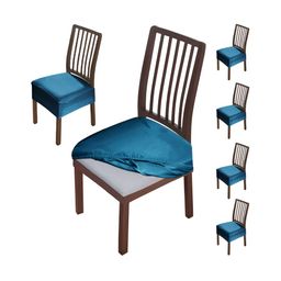 HOKIPO Blue 6 Pieces Velvet Chair Covers-image-104