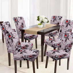 Cortina Set Of 6 Grey Printed Chair Covers-9