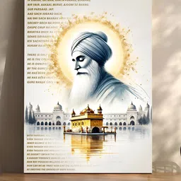 Art Street White & Grey Guru Nanak Dev Ji Religious Canvas Wall Art image 2