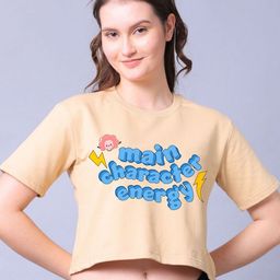 Lazy Lush Women Typography Print Cotton Crop Top-image-54