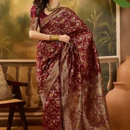 Desi Fusion Women Floral Embroidered Pure Cotton Saree-picture-33