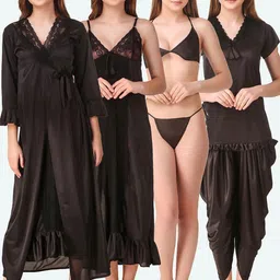Dreambe Women Pack of 4 Maxi Nightdress-picture-33