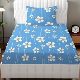IVAZA Blue Cotton 600 TC Bedsheets-image-62