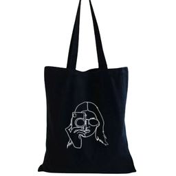 the sack co Black Cotton Tote Bag-image-26