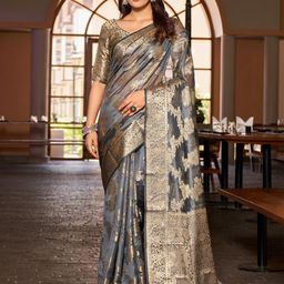 Mitera Ethnic Motifs Zari Organza Banarasi Saree-picture-46