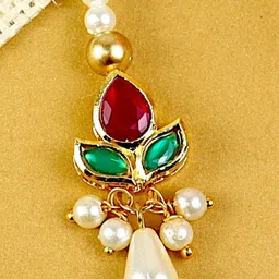 Asthetika Kids Girls Gold-Plated Kundan Studded Maang Tikka Head Jewellery-picture-6