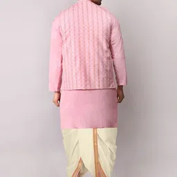 ADARNIYA Men Ethnic Motifs Embroidered Regular Kurta with Dhoti Pants image 4