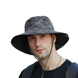 Alexvyan Men Grey Self Design Sun Hat-10