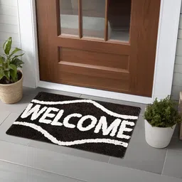 Kuber Industries 6Pcs Coffee Brown Printed Rectangle Anti Skid Doormats-34