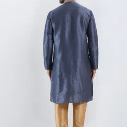 SULAKSHACOUTUREZ Men Yoke Design Regular Thread Work Kurta with Churidar image 3