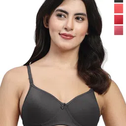 LILY mfruomalg Pack Of 4 Full Coverage Seamless Lightly Padded T-shirt Bra-picture-28