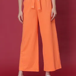 Frolic Rolic Women Smart Straight Fit High-Rise Easy Wash Pleated Trousers-image-52