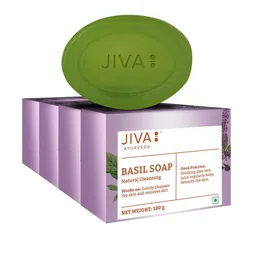 Jiva Set Of 4 Ayurveda Basil Soap For Deep Cleansing 100 g Each image 1