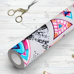 ArtzFolio Printed UV-Resistant Anti-Bacterial Abstract Watercolor Triangles Peel & Stick Wallpaper image 2