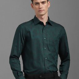 Louis Philippe Men Classic Fit Spread Collar Abstract Printed Cotton Formal Shirt-image-74