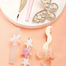 Bohey by KARATCART Women Set of 6 Embellished Alligator Hair Clip-85