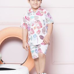 Aj DEZInES Boys Printed Shirt with Shorts-image-90