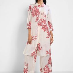 RANGMANCH BY PANTALOONS Women Floral Printed Kurta with Trousers-picture-51