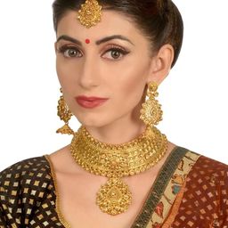 VATSALYA creation Alloy Gold- plated Gold Bronze Jewellery Set-image-17