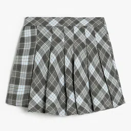 Koton Girls Checked Knee Length Skirt-image-39