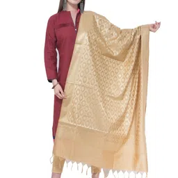 A R SILK DUPATTA HUB Ethnic Motifs Woven Design Chanderi Dupatta-picture-33