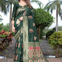AMRUTKALA SAREES Woven Design Silk Blend Saree-picture-44