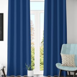 Galaxy Home Decor Blue 2 Pieces Black Out Window Curtains-image-61