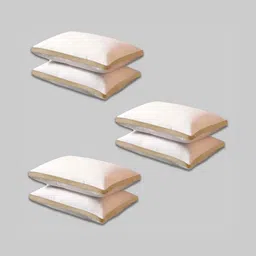 Homerz White & Brown 6 Pieces 3D Conjugated Fiber Filled Pillows-image-14