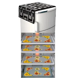 LooMantha 5-Pcs Yellow & Black Printed Refrigerator Appliance Covers-image-13