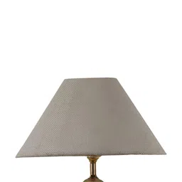 BrightDaisy White Printed Terracotta Frusturical Shaped Table Lamp image 2