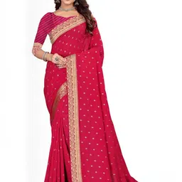 RANGRASIYA Ethnic Motifs Zari Pure Chiffon Saree-picture-34