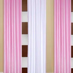 BELLA TRUE Pink & White 4 Pieces Black Out Window Curtains-image-19